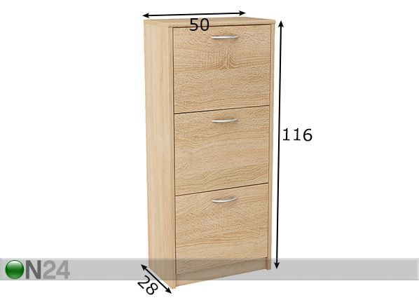 Jalanõudekapp 50 cm mõõdud