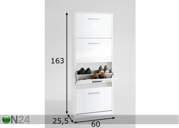 Jalanõudekapp Chic 4 mõõdud