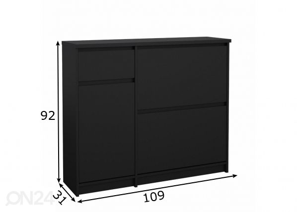 Jalanõudekapp Naia 109 cm mõõdud
