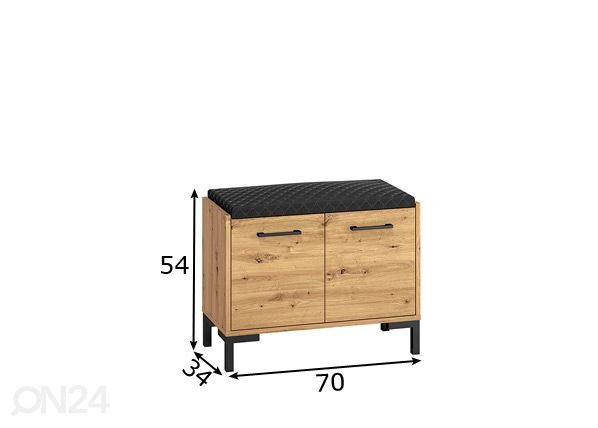 Jalanõudekapp / pink Porto 70 cm mõõdud