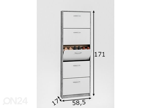 Jalanõudekapp Step 5 mõõdud