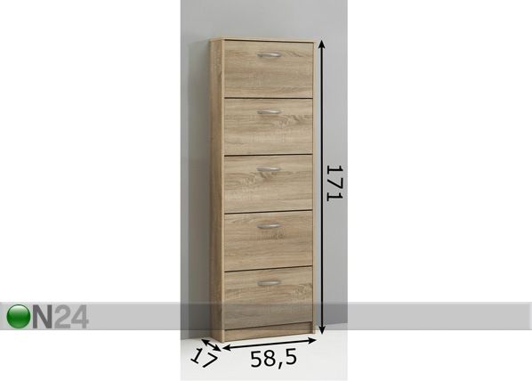 Jalanõudekapp Step 5 mõõdud