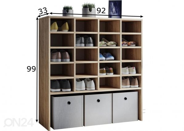 Jalanõuderiiul Hinsol XL 92 cm mõõdud