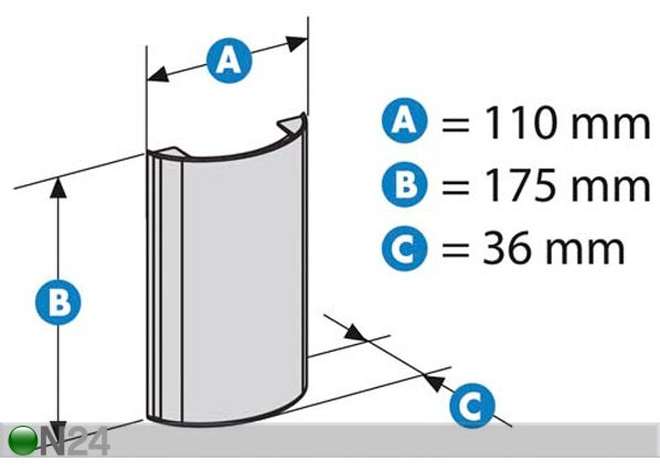 Kaablikaitsetoru Stile Line Cover 17,5 cm mõõdud