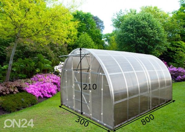 Kaarkasvuhoone, 4 mm 3x8 m mõõdud