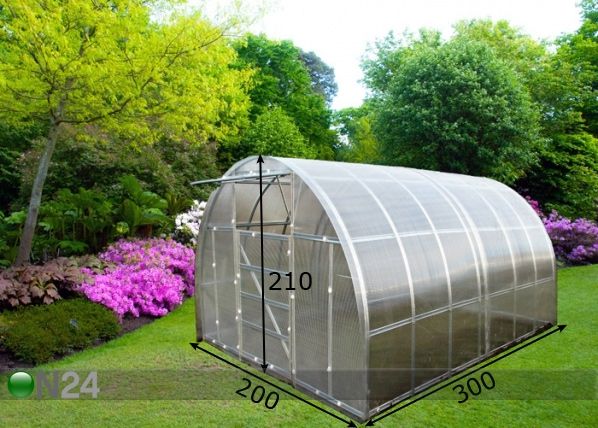 Kaarkasvuhoone Easy-UP 4 mm 2x3 m mõõdud