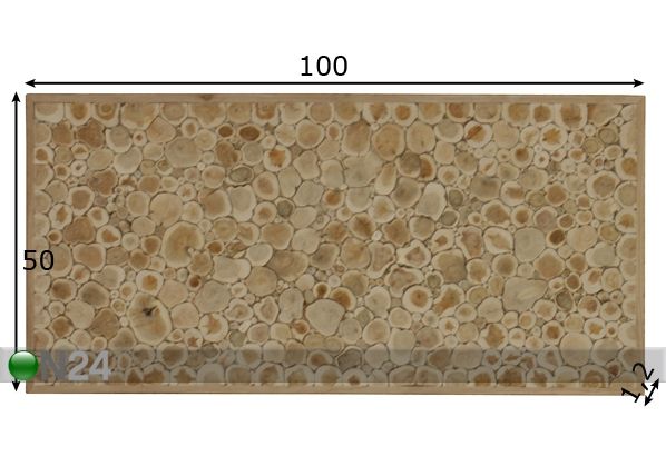 Kadaka plaat raamiga 50x100 cm mõõdud