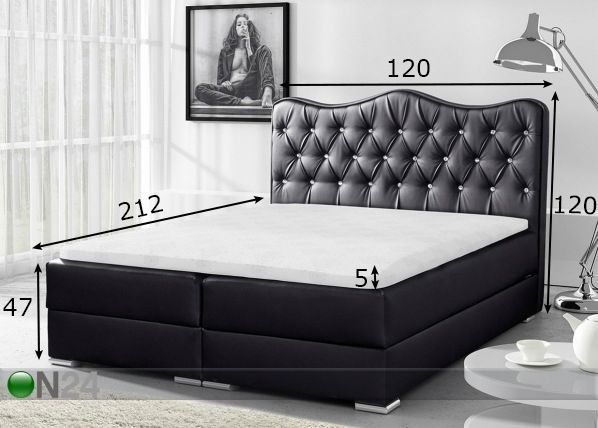 Kahe pesukastiga kontinentaalvoodi 120x200 cm mõõdud
