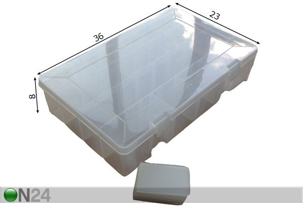 Kalastustarvikute karp, plastik 36 x 23 x 8cm mõõdud