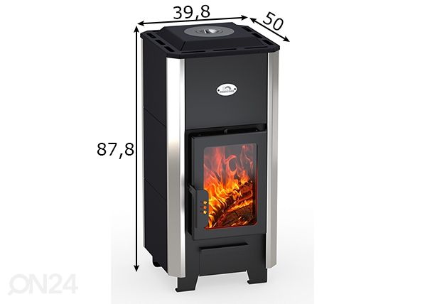 Kamin/pliit Vertical 10 kW mõõdud