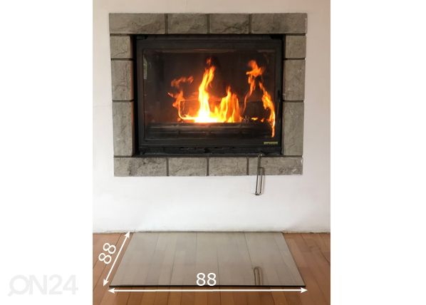 Kaminaesine klaas 88x88x1,2 cm mõõdud