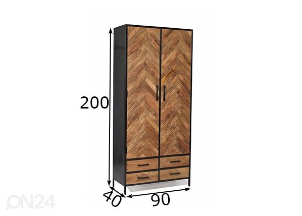 Kapp Brooklyn 90 cm mõõdud