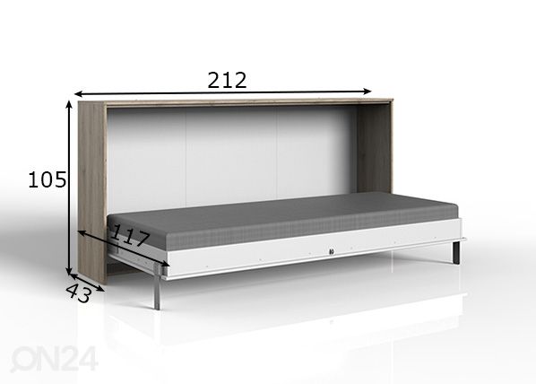 Kappvoodi Juist 90x200 cm mõõdud