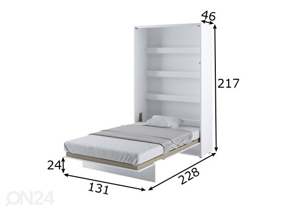 Kappvoodi Lenart BED CONCEPT 120x200 cm mõõdud