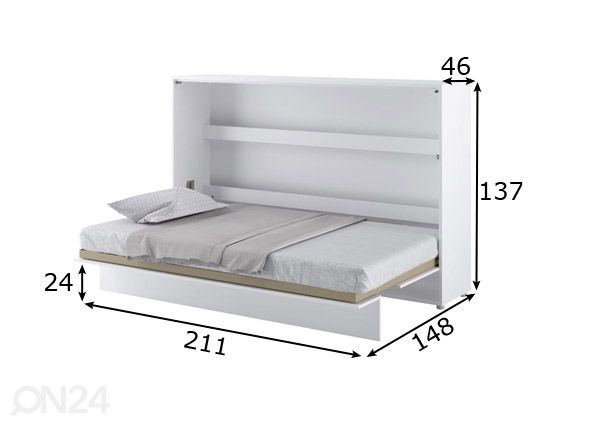 Kappvoodi Lenart BED CONCEPT 120x200 cm mõõdud