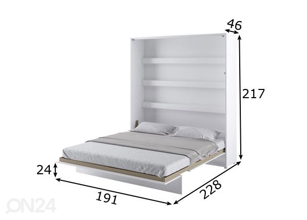 Kappvoodi Lenart BED CONCEPT 180x200 cm mõõdud