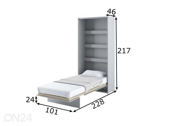 Kappvoodi Lenart BED CONCEPT 90x200 cm mõõdud