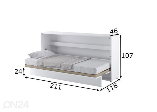Kappvoodi Lenart BED CONCEPT 90x200 cm mõõdud