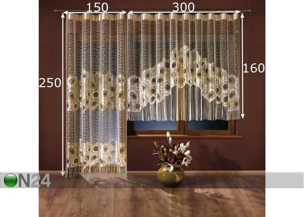 Kardin Rozalia 300x160 cm mõõdud