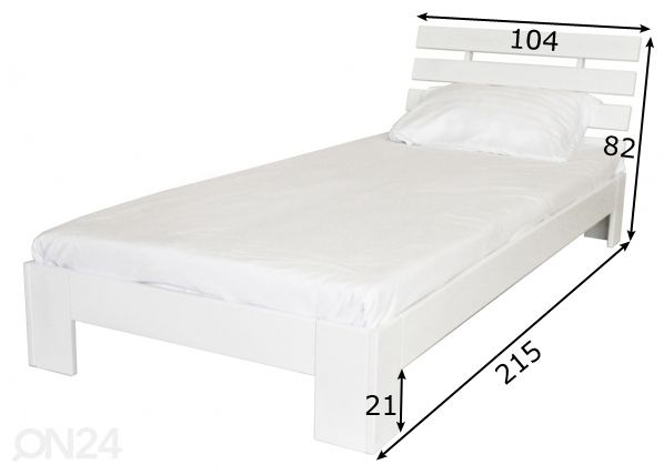 Kasepuust voodi 100x200 cm mõõdud