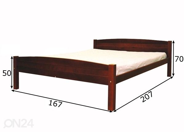 Kasepuust voodi 160x200 cm mõõdud