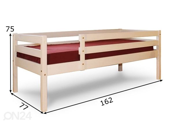 Kasepuust voodi 70x155 cm mõõdud