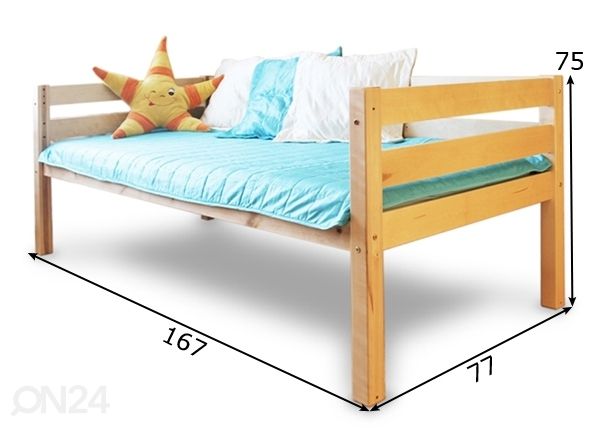 Kasepuust voodi 70x160 cm mõõdud