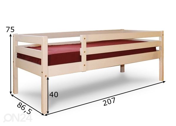 Kasepuust voodi 80x200 cm mõõdud