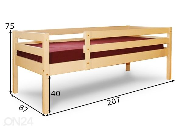 Kasepuust voodi 80x200 cm mõõdud