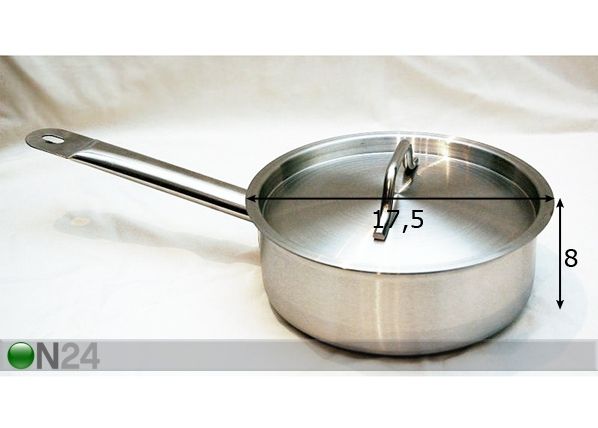 Kastrul 2,2 L koos kaanega mõõdud