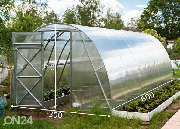 Kasvuhoone Luunja, 4 mm 3x6 m mõõdud