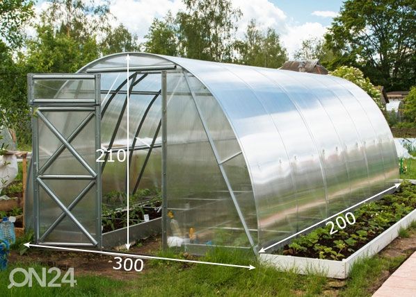 Kasvuhoone Luunja, 6 mm 3x2 m mõõdud