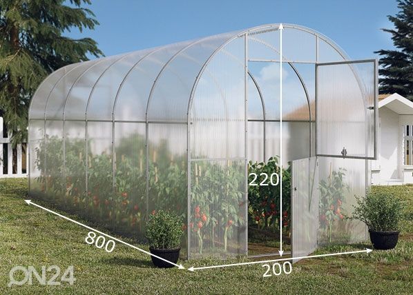 Kasvuhoone Pakri, 4 mm 2x8 m mõõdud
