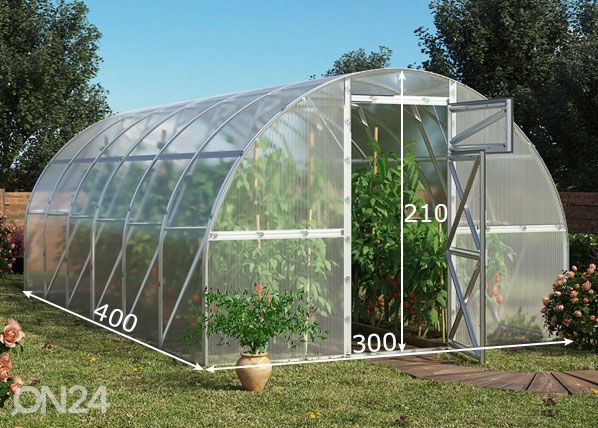 Kasvuhoone Peipsi, 4 mm 3x4 m mõõdud