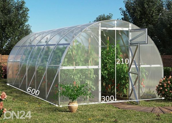 Kasvuhoone Peipsi, 6 mm 3x6 m mõõdud