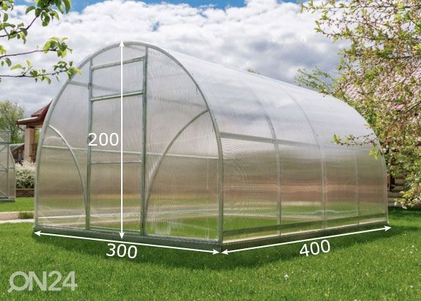 Kasvuhoone Piiri, 4 mm 3x4 m mõõdud