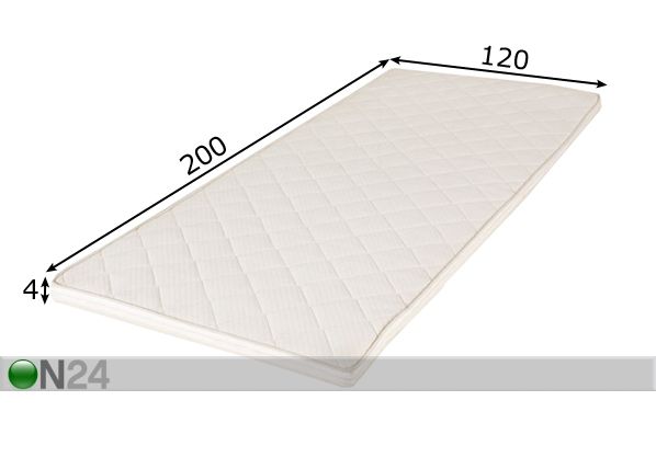Kattemadrats Cocos-latex Orthopedic 120x200 cm mõõdud