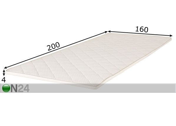 Kattemadrats Cocos-latex Orthopedic 160x200 cm mõõdud