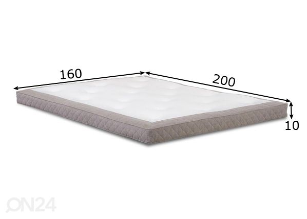 Kattemadrats Hypnos Natural (Talalay lateks, puuvill) 160x200x10 cm mõõdud