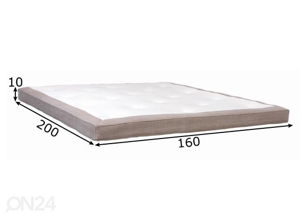 Kattemadrats Hypnos Trendline 160x200x10 cm (Talalay lateks, pocket) mõõdud