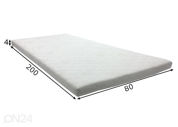 Kattemadrats Inter PPU 80x200 cm, valge kangas mõõdud