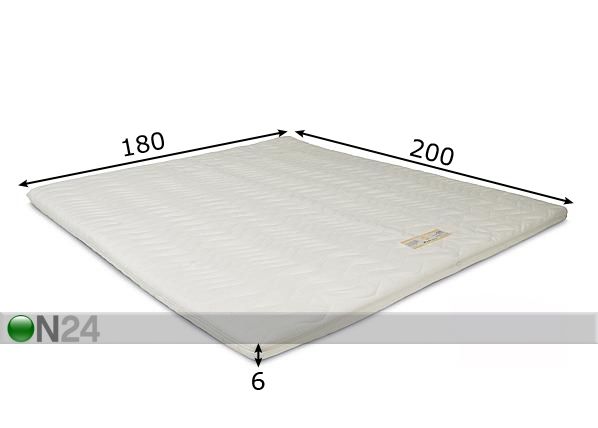 Kattemadrats Madrazzi memory foam-ist 180x200x6 cm mõõdud