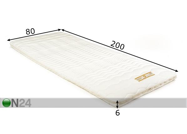 Kattemadrats Madrazzi memory foam-ist 80x200x6 cm mõõdud