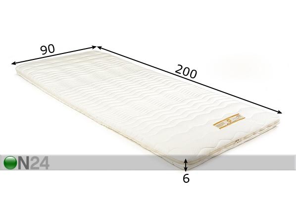 Kattemadrats Madrazzi memory foam-ist 90x200x6 cm mõõdud