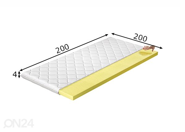 Kattemadrats memory foam 200x200 cm mõõdud