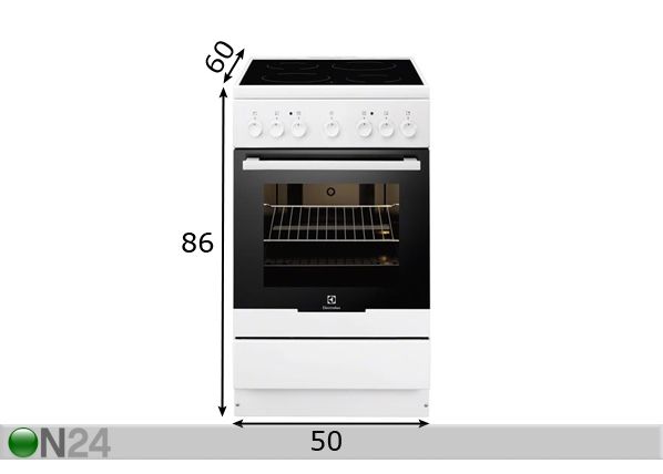 Keraamiline pliit Electrolux EKC51150OW mõõdud