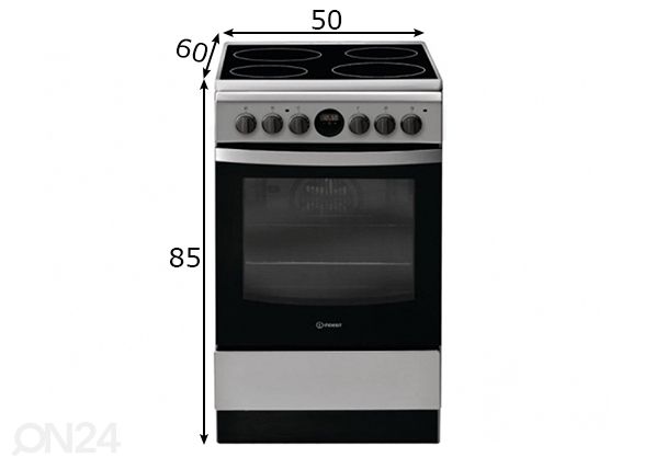 Keraamiline pliit Indesit IS5V8CHX/E mõõdud