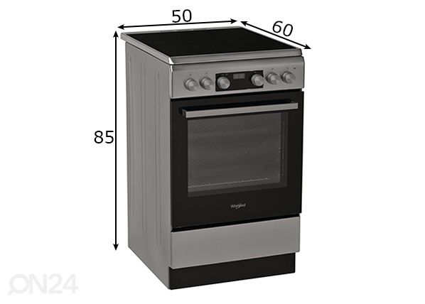 Keraamiline pliit Whirlpool WS5V8CCX/E mõõdud