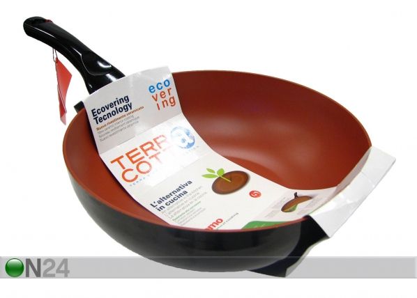 Keraamilise kattega wok-pann Terracota 28 cm