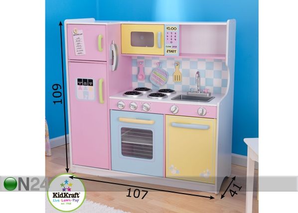 KidKraft suur pastelne mänguköök mõõdud